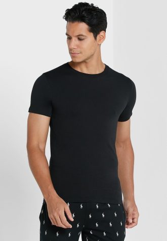 Black Men’s Ralph Lauren 2 Pack Essential Crew Neck T Shirts
