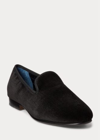 Black Men’s Ralph Lauren Paxton Velvet Dress Shoes