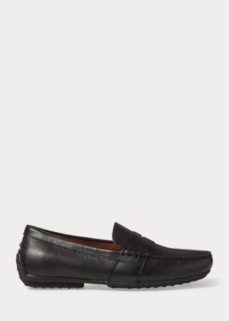 Black Men’s Ralph Lauren Reynold Full-Grain Driver Casual Shoes