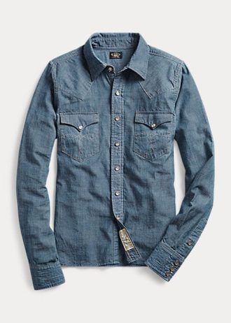 Blue Women’s Ralph Lauren Indigo Chambray Western Shirts