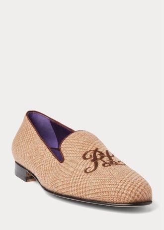 Brown / Brown Men’s Ralph Lauren Alonzo Glen Plaid Tweed Dress Shoes