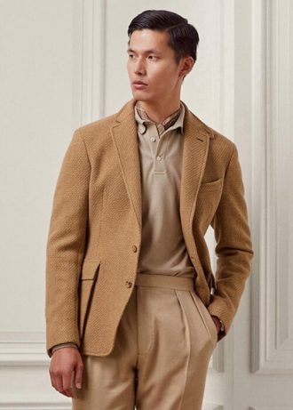 Brown Men’s Ralph Lauren Hadley Textured Wool Twill Sport Blazers