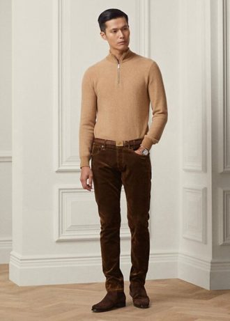 Brown Men’s Ralph Lauren Slim Fit Stretch Velvet  Jeans