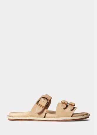 Brown Women’s Ralph Lauren Ezra Calfskin Suede Sandals