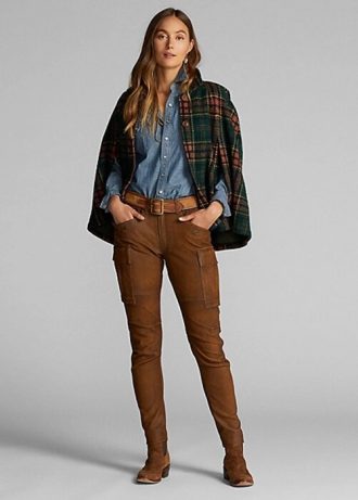 Brown Women’s Ralph Lauren Skinny Leather Cargo Pants