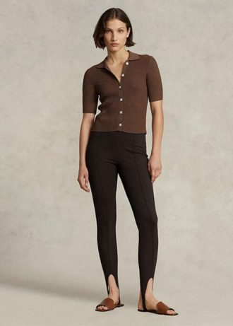 Brown Women’s Ralph Lauren Stirrup Stretch Side-zip  Leggings