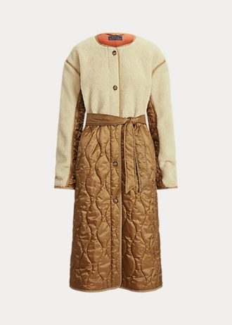 Brown Women’s Ralph Lauren Water-Repellent Belted Hybrid Liner Coats
