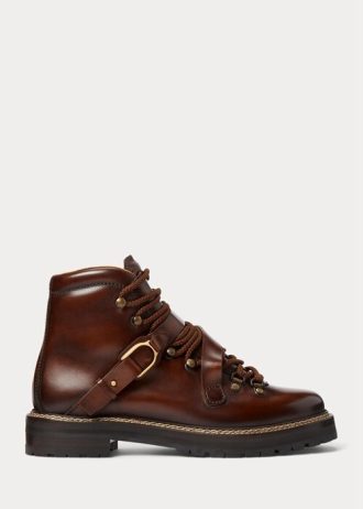 Dark Brown Women’s Ralph Lauren Dimicia Welington Hand-Burnishedie Boots