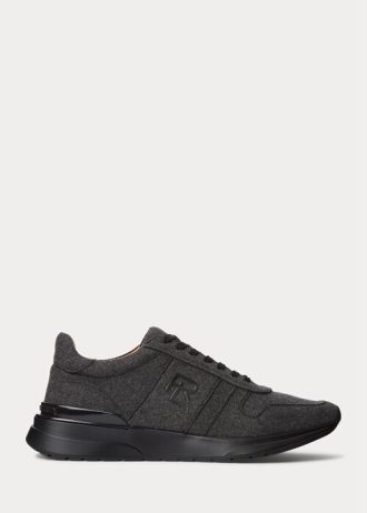 Dark Grey Men’s Ralph Lauren Ethan Wool Flannel Sneakers