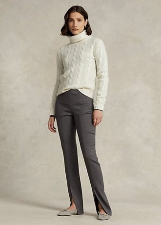 Dark Grey Women’s Ralph Lauren Stretch-Wool Blend Twill Leggings