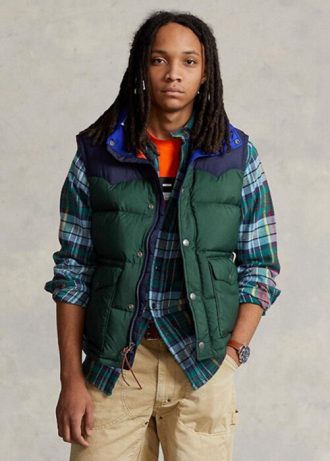 Green Men’s Ralph Lauren Water-repellent Down Western Gilet  Jackets