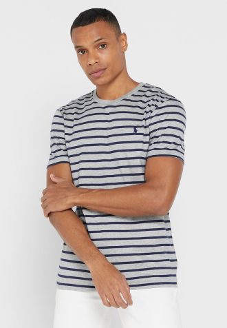Grey Men’s Ralph Lauren Striped Crew Neck T Shirts