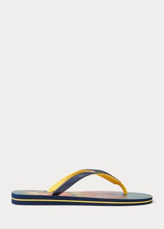 Multicolor Men’s Ralph Lauren Bolt Tie-Dye Flip Flops