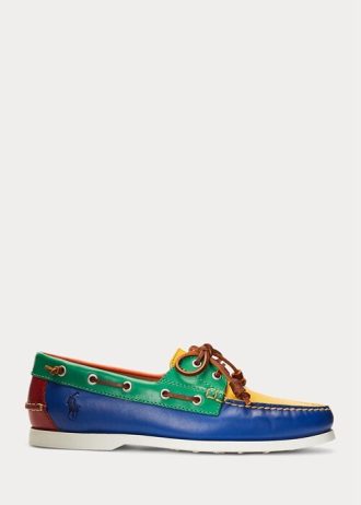 Multicolor Men’s Ralph Lauren Merton Color-Blocked Leather Casual Shoes