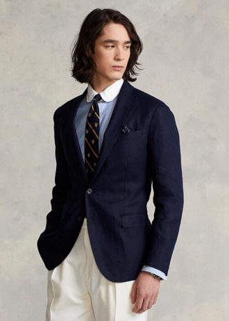 Navy Men’s Ralph Lauren Polo Soft Linen Suit Blazers