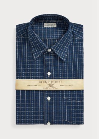 Navy Men’s Ralph Lauren Slim Fit Checked Dobby Formal Shirts