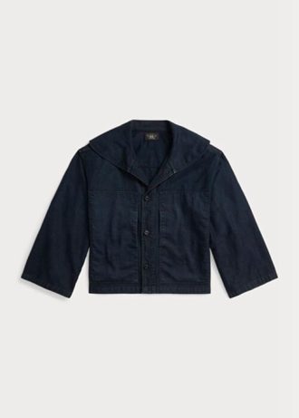 Navy Women’s Ralph Lauren Cropped Indigo Cotton-linen  Jackets