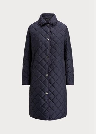 Navy Women’s Ralph Lauren Long Quilted   Jackets