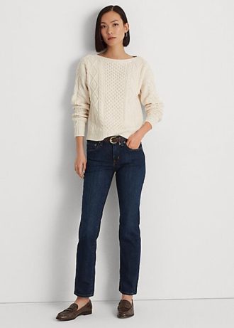 Navy Women’s Ralph Lauren Low-Rise Straight Curvy Jeans