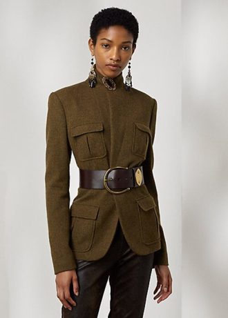 Olive Women’s Ralph Lauren Rhodri Wool-Blend Twill Jackets