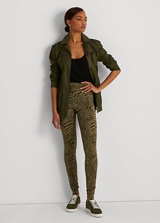 Olive Women’s Ralph Lauren Zebra-Print Stretch Jersey Leggings