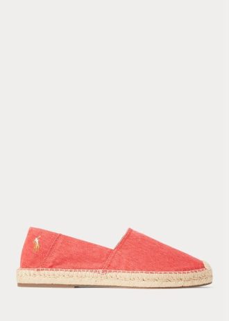 Red Men’s Ralph Lauren Cevio Washed Canvas Casual Shoes