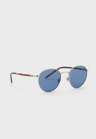 Silver Men’s Ralph Lauren 0PH3133 Round Sunglasses