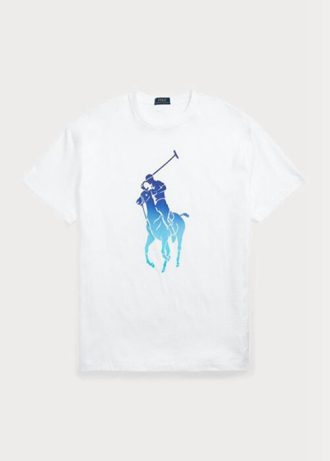 White Men’s Ralph Lauren Classic Fit Big Pony Jersey T Shirts
