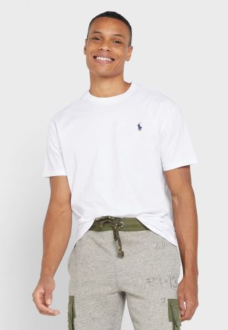 White Men’s Ralph Lauren Essential Crew Neck T Shirts